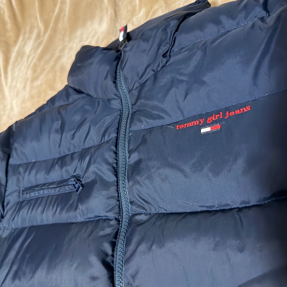 Tommy Hilfiger Navy Blue Jacket Puffer Coat Jacket Women’s Small - Picture 3 of 9